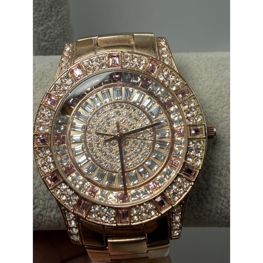 Victoria Wieck B9825 Rose Gold New Battery Ladies Pave Watch 38MM 6.5"